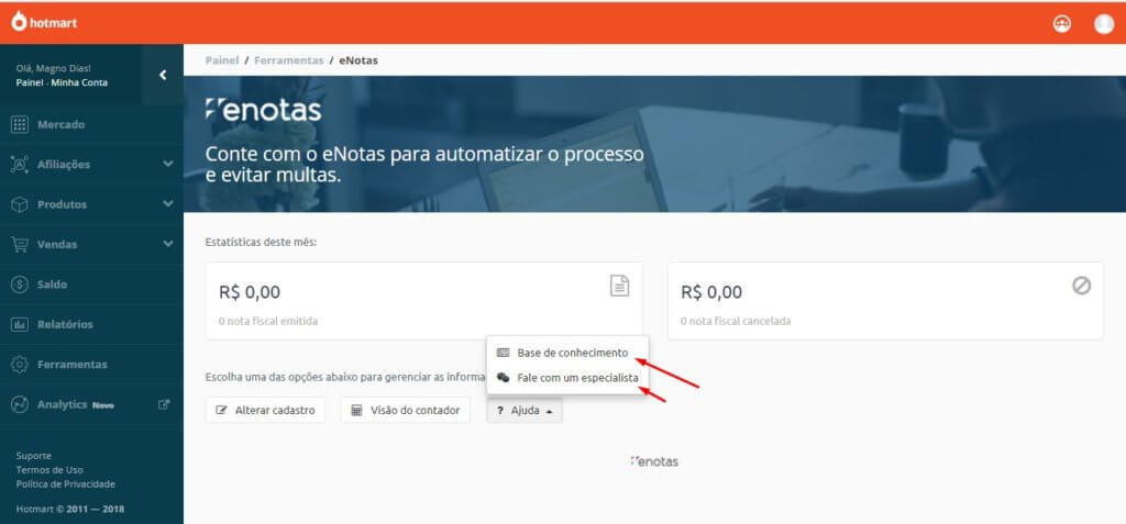 integracao-hotmart-enotas (5) Hotmart nota fiscal eletrônica enotas
