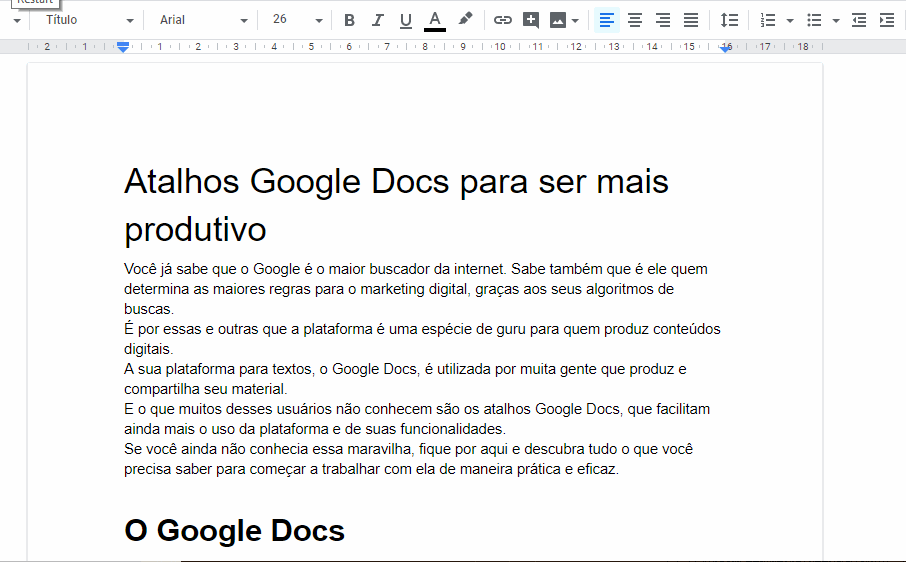 atalho google Docs 5