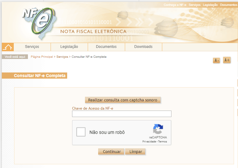 Página Inicial — Portal da Nota Fiscal de Serviço eletrônica