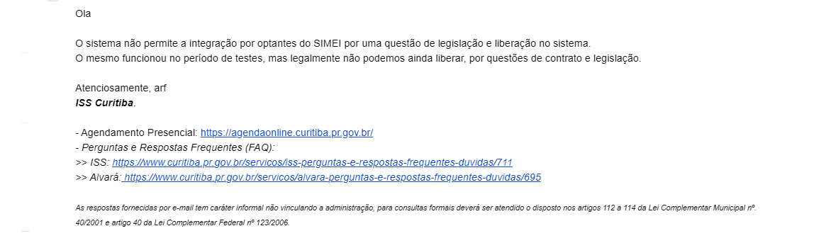 resposta prefeitura Curitiba resposta prefeitura Curitiba