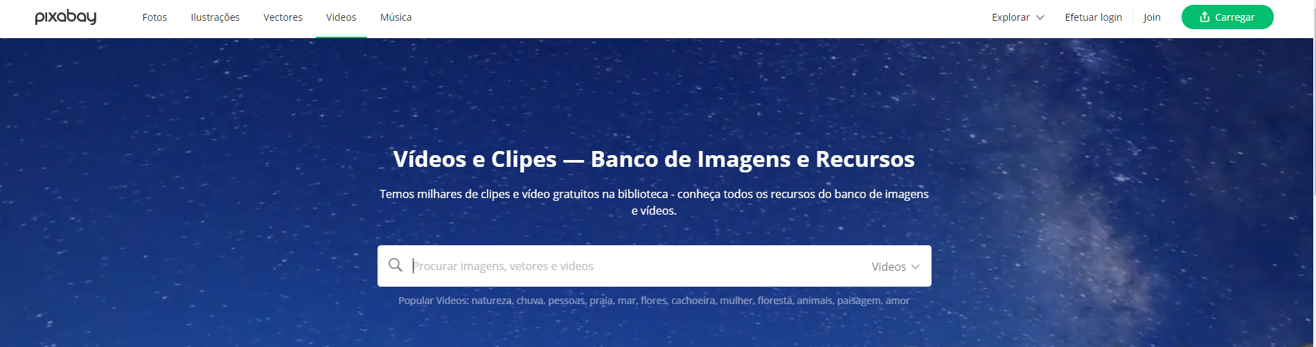 Bancos de vídeos gratuitos para aplicação em seu site