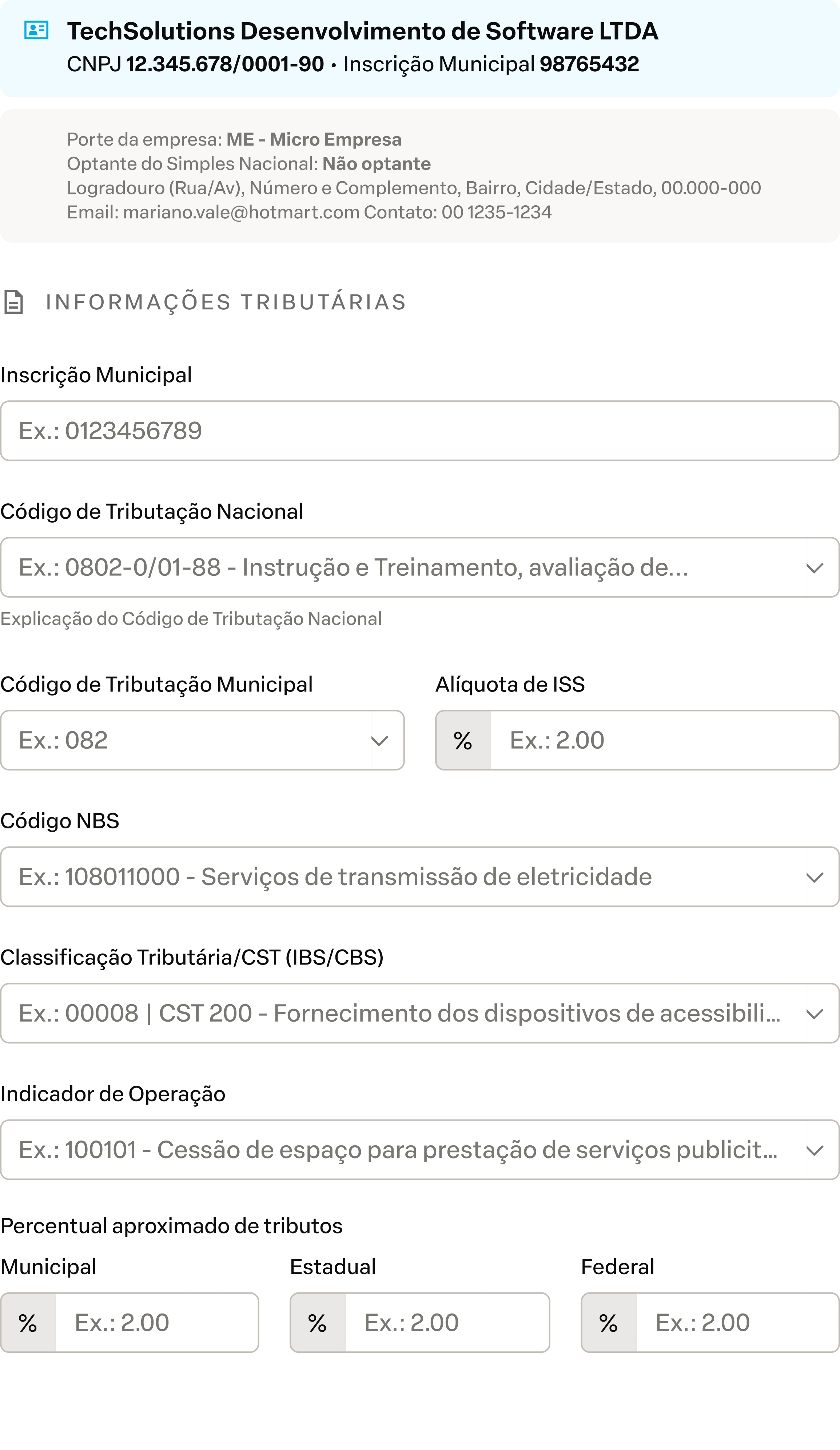 Formulário eNotas