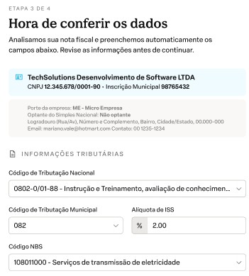 Conferência dos dados
