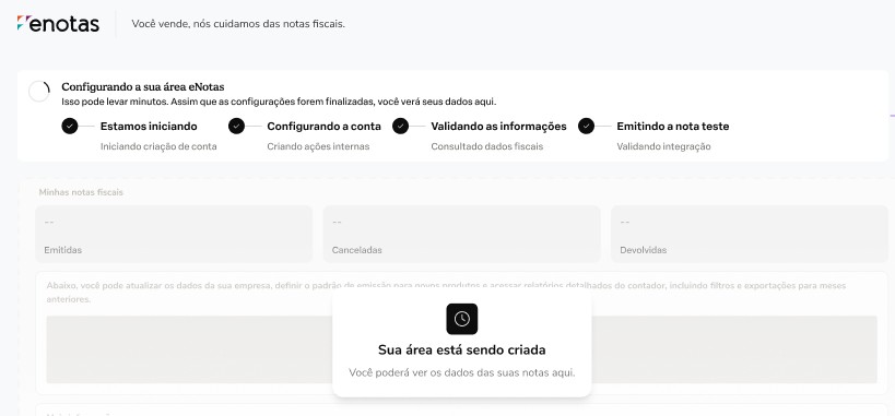 Emissão de nota teste