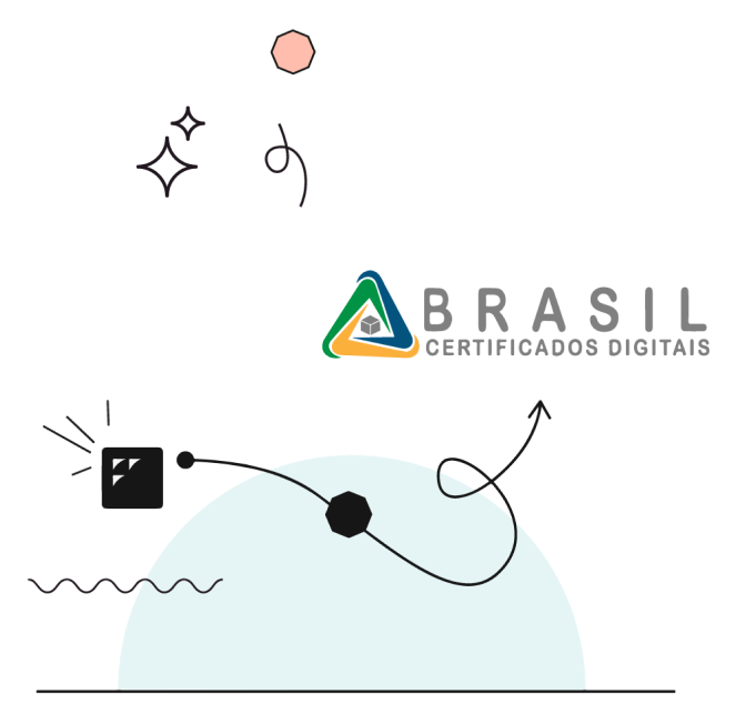 Ilustração parceria eNotas + Brasil Certificados Digitais